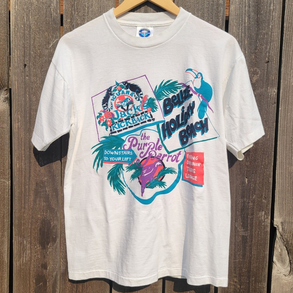 Vintage Jantzen Belize Holiday Beach Single Stitch T-Shirt Made In USA Sz M